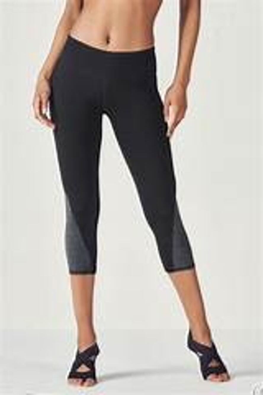 Fabletics Tuberose Black Gray Capri Leggings Size S